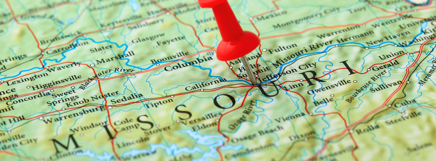 thumbtack in map of Missouri thumbtack in map of Missouri